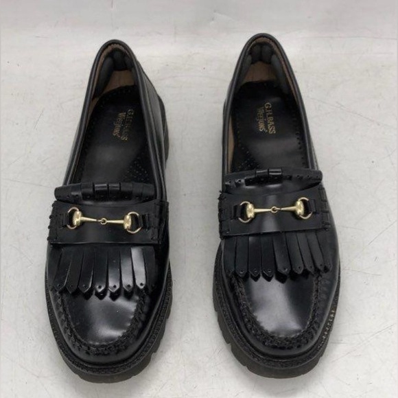 G.H. Bass & Co. Shoes - G.H. Bass & Co. Black Leather Fringe Loafers